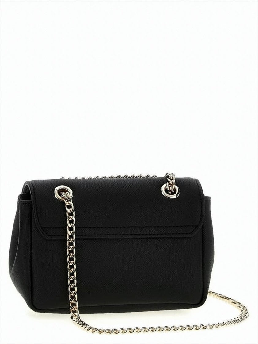 Vivienne Westwood Structured Black Crossbody Bag With Metallic Orb Emblem