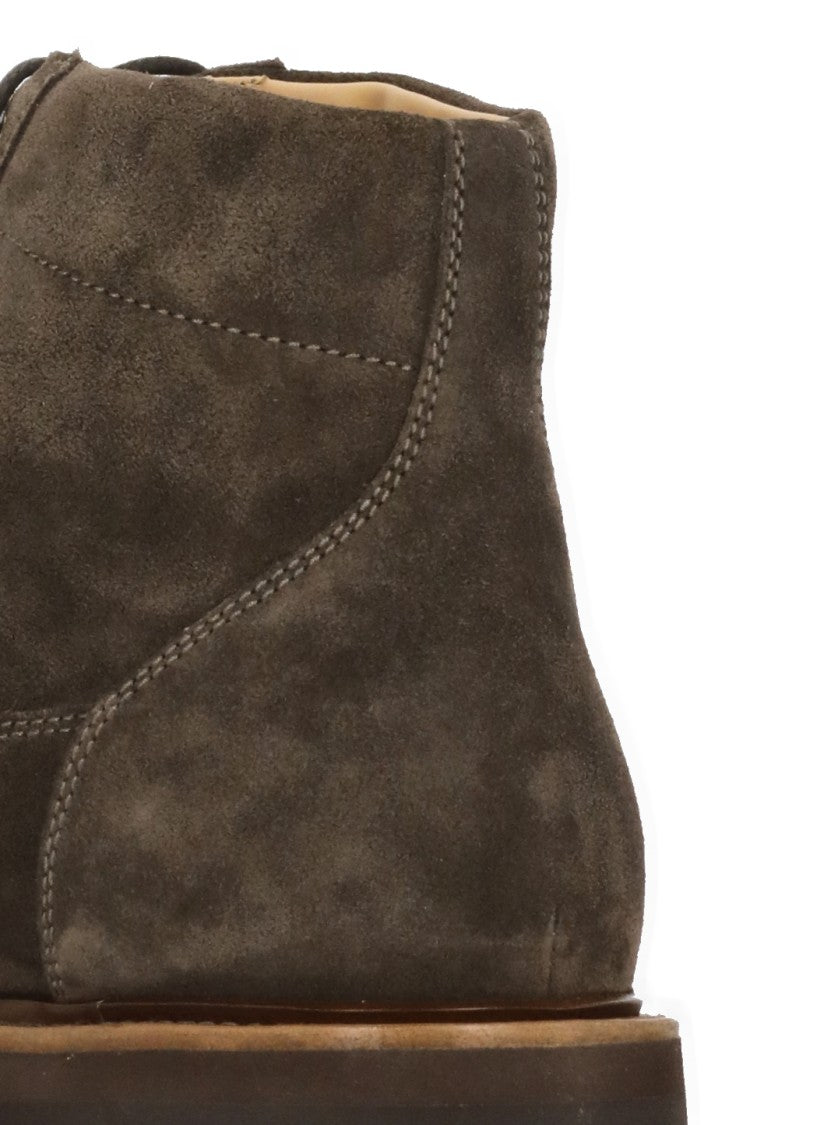 Brunello Cucinelli Brown Suede Leather Boots