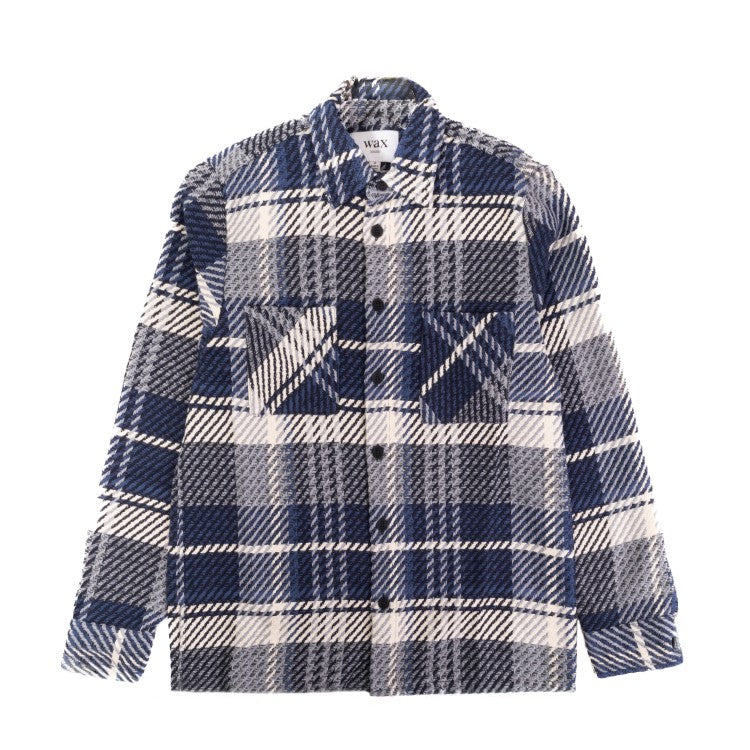 Wax London Navy And Ecru Check Multi-Functional Layering Top