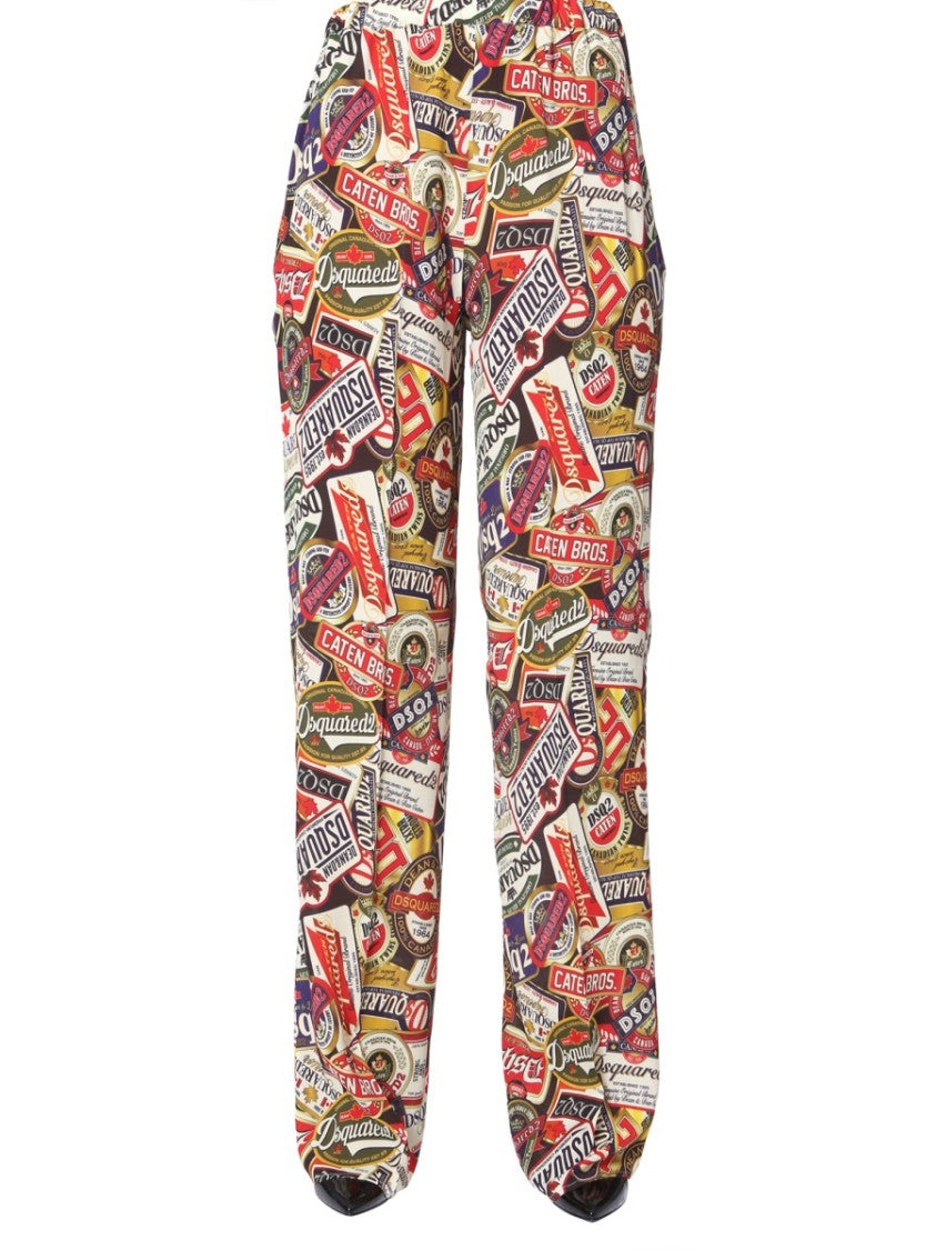 Dsquared2 Printed Wide Leg Pants