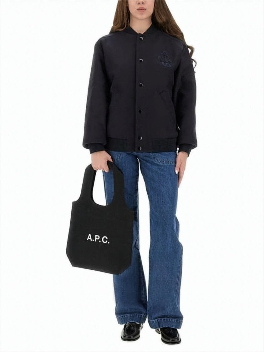 A.P.C. Boxy Black Jacket With Snap-Button Closure