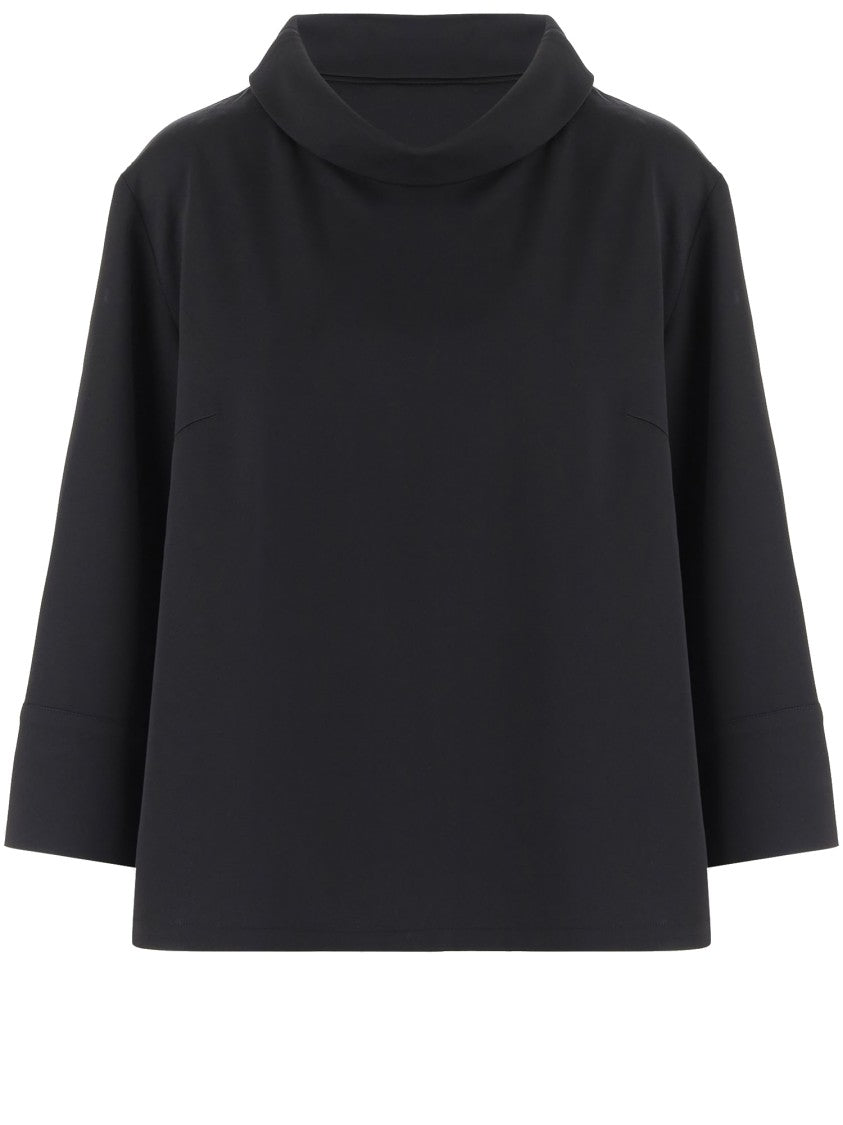 By Malene Birger Wide Neckline Blouse With Three-Quarter Sleeves And Minimalist Design