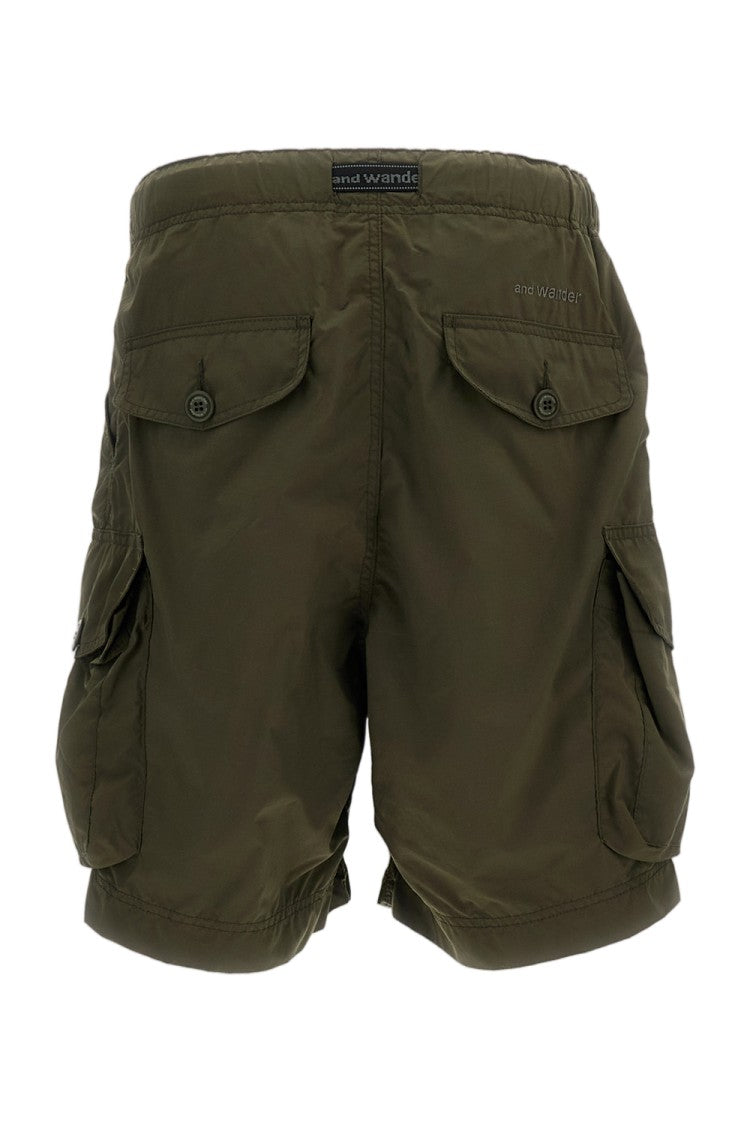 And Wander Green Water-Repellent Cargo Shorts