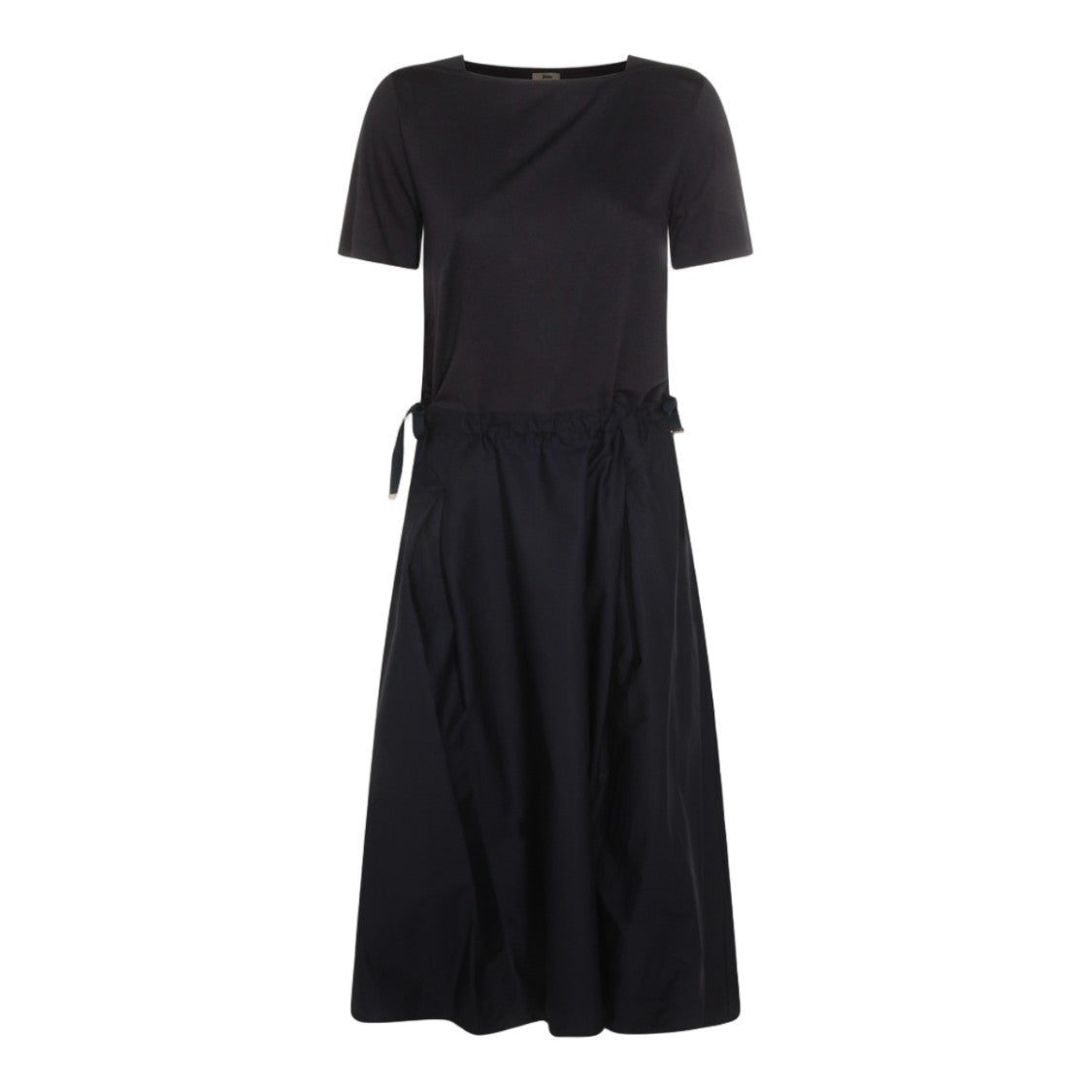 Herno Fitted Midi Dress With Adjustable Side Ties