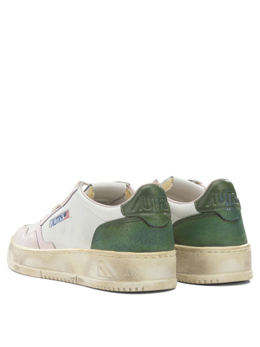 Autry White Leather Slip-On Sneakers With Vintage Accents
