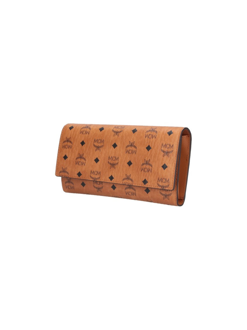 Mcm Brown Aren Visetos Canvas Wallet