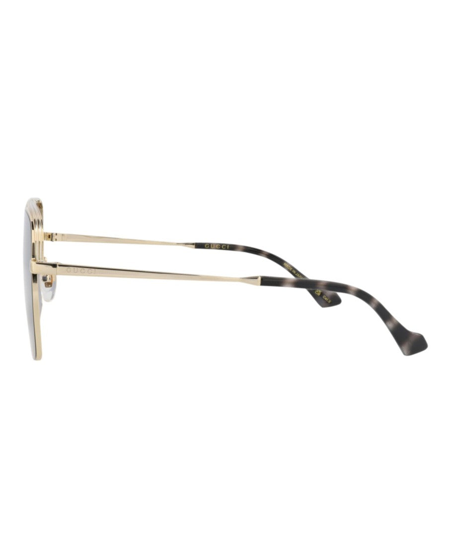 Gucci Aviator-Frame Metal Sunglasses