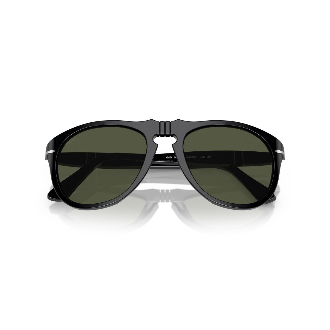 Persol 0Po0649 Aviator-Inspired Glossy Black Acetate Sunglasses