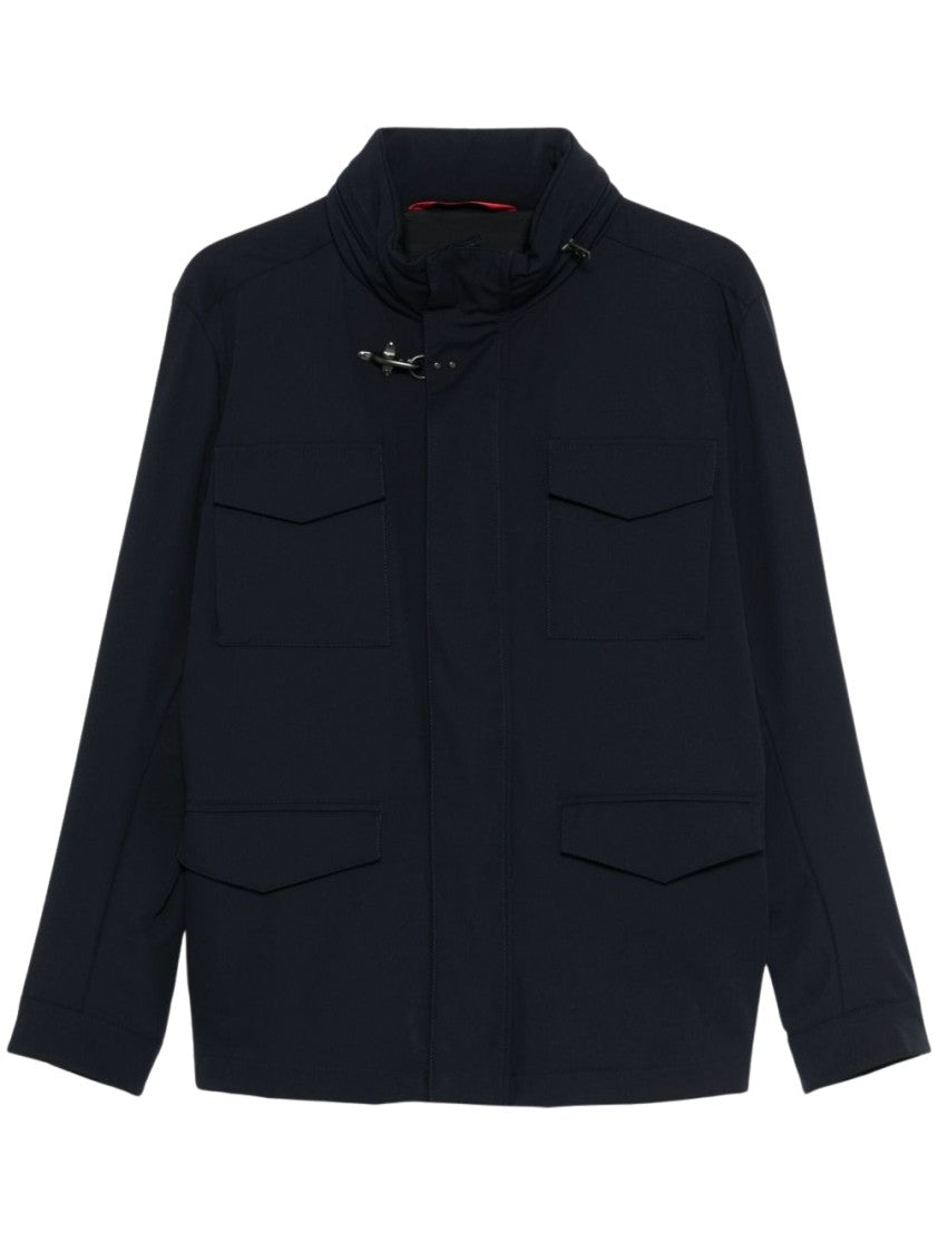 Fay Functional Navy Blue Hooded Jacket