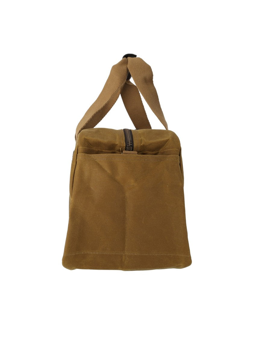 Filson Brown Cotton Tin Cloth Small Duffle Bag