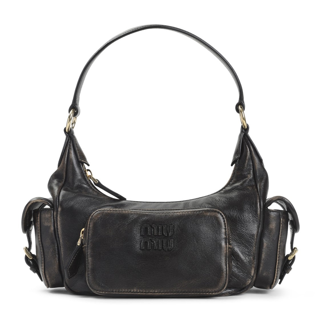 Miu Miu Brown Lamb Leather Shoulder Bag