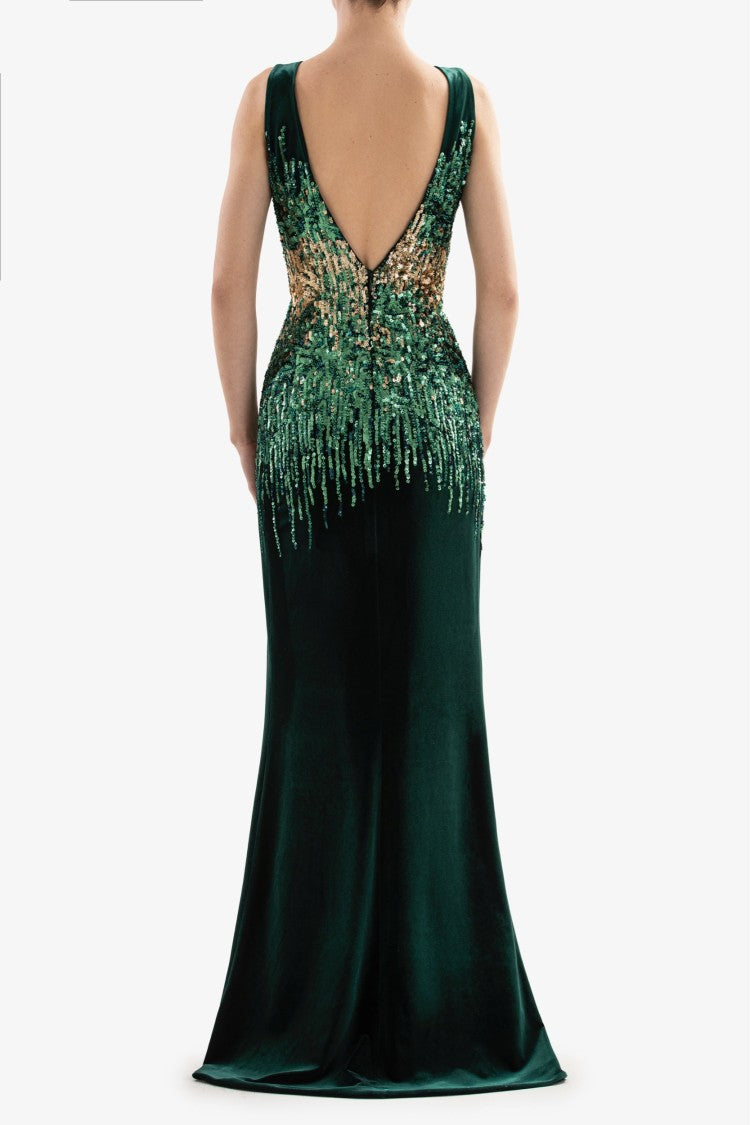 Saiid Kobeisy Sequin Velvet Dress