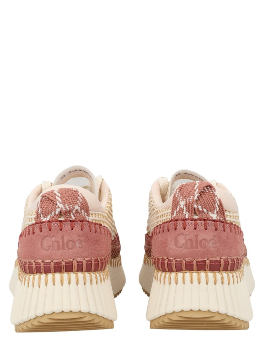 Chloé Nama Woven Accents Polyester Sneakers