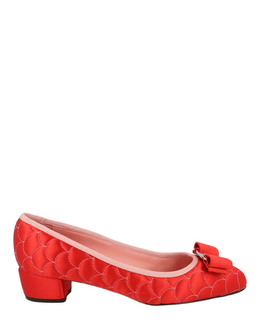 Ferragamo Vara Bow Satin Pumps