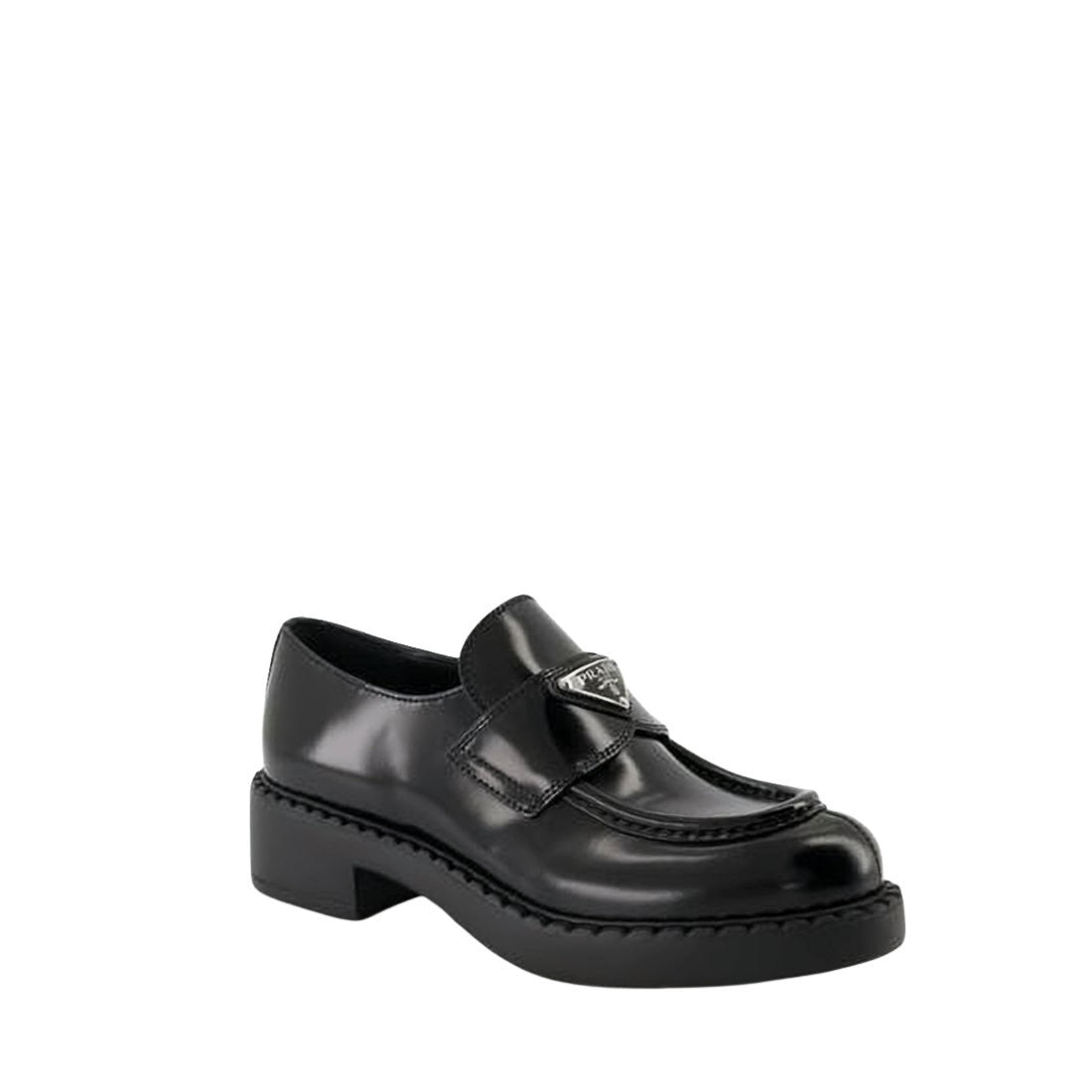 Prada Polished Lambskin Mule With Chunky Rubber Sole