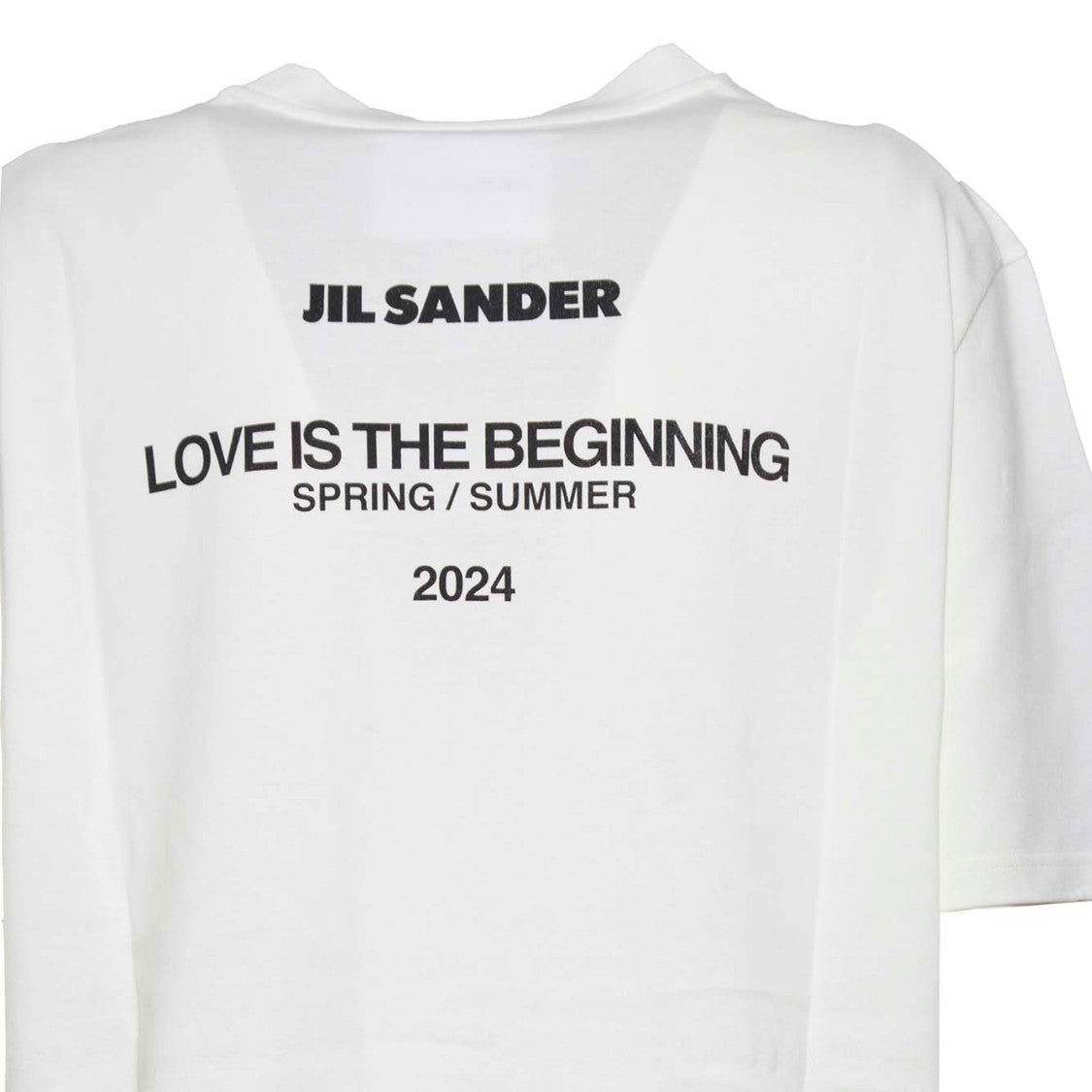 Jil Sander Butter White Cotton T-Shirt With Back Print