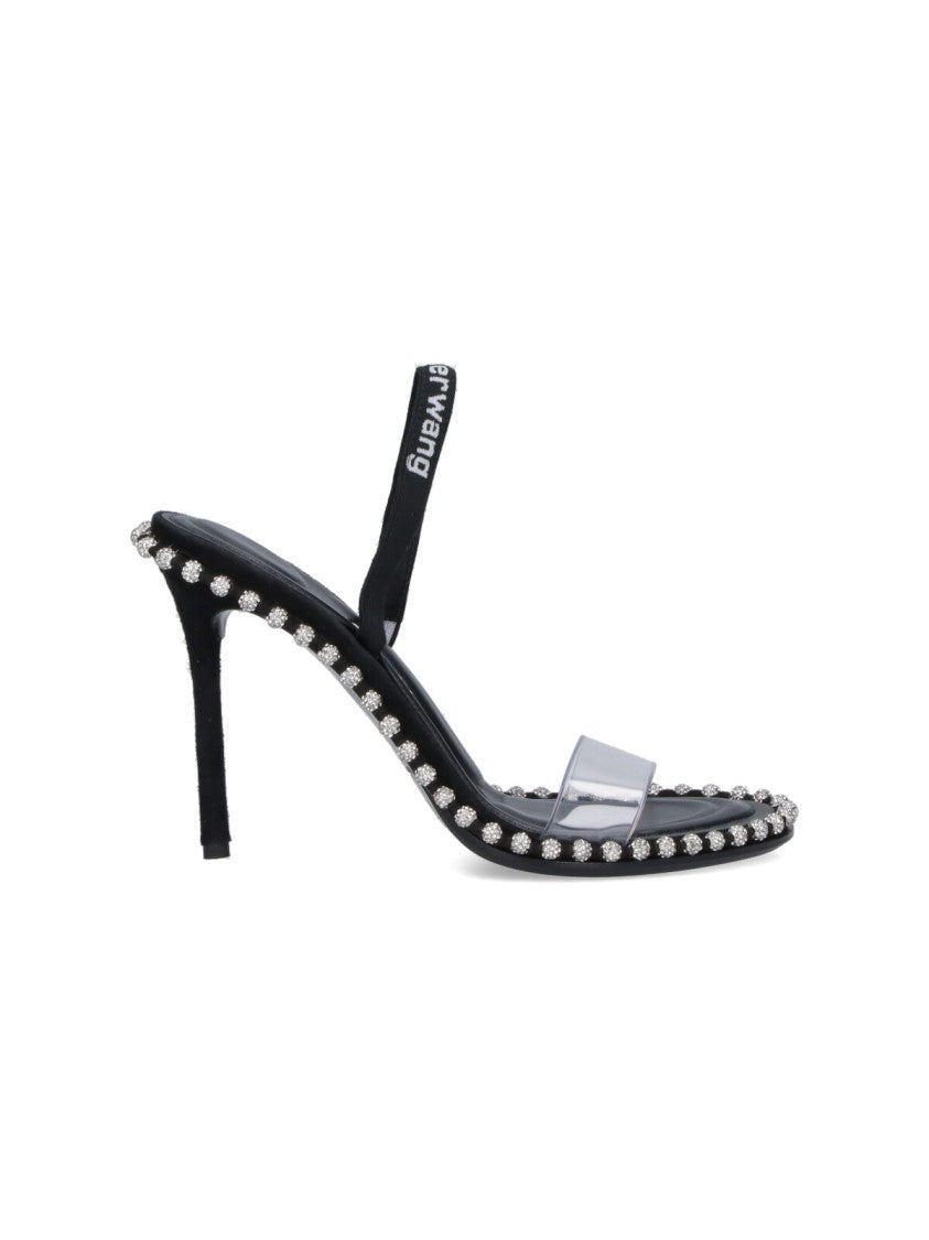Alexander Wang "Nova" Sandals – Black With Crystals