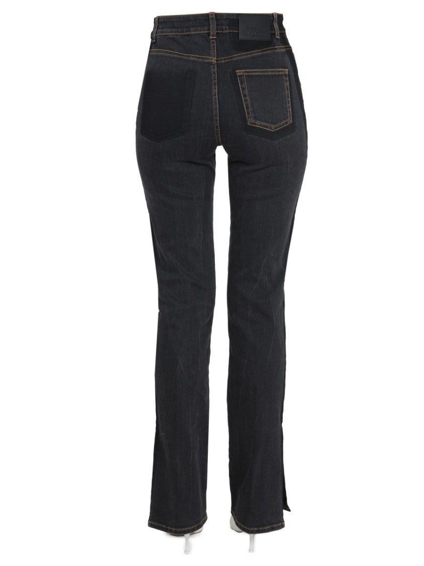 Alexander Mcqueen High-Waisted Wide-Leg Jeans With Contrast Stitching