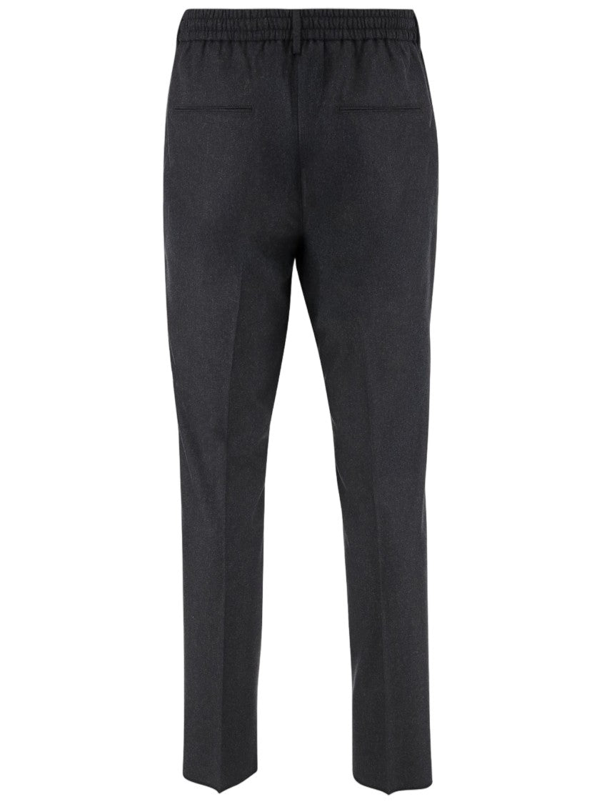 Tagliatore Tailored Stretch Wool Pants With Adjustable Waist And Structured Silhouette