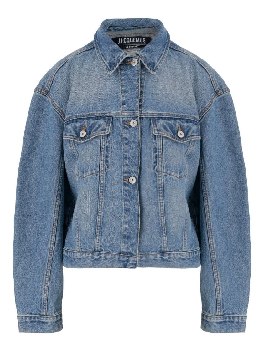Jacquemus Cropped Belted Denim Jacket