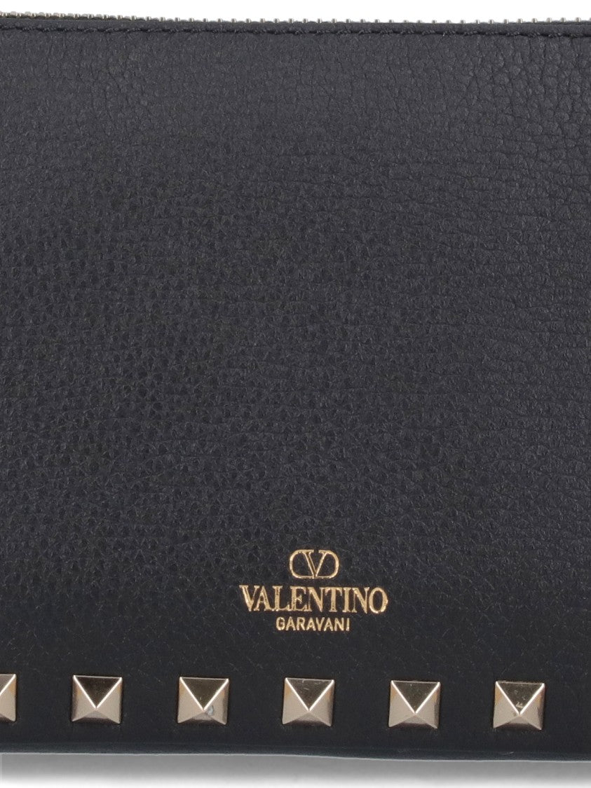 Valentino Garavani Black Rockstud Small Textured Leather Bag