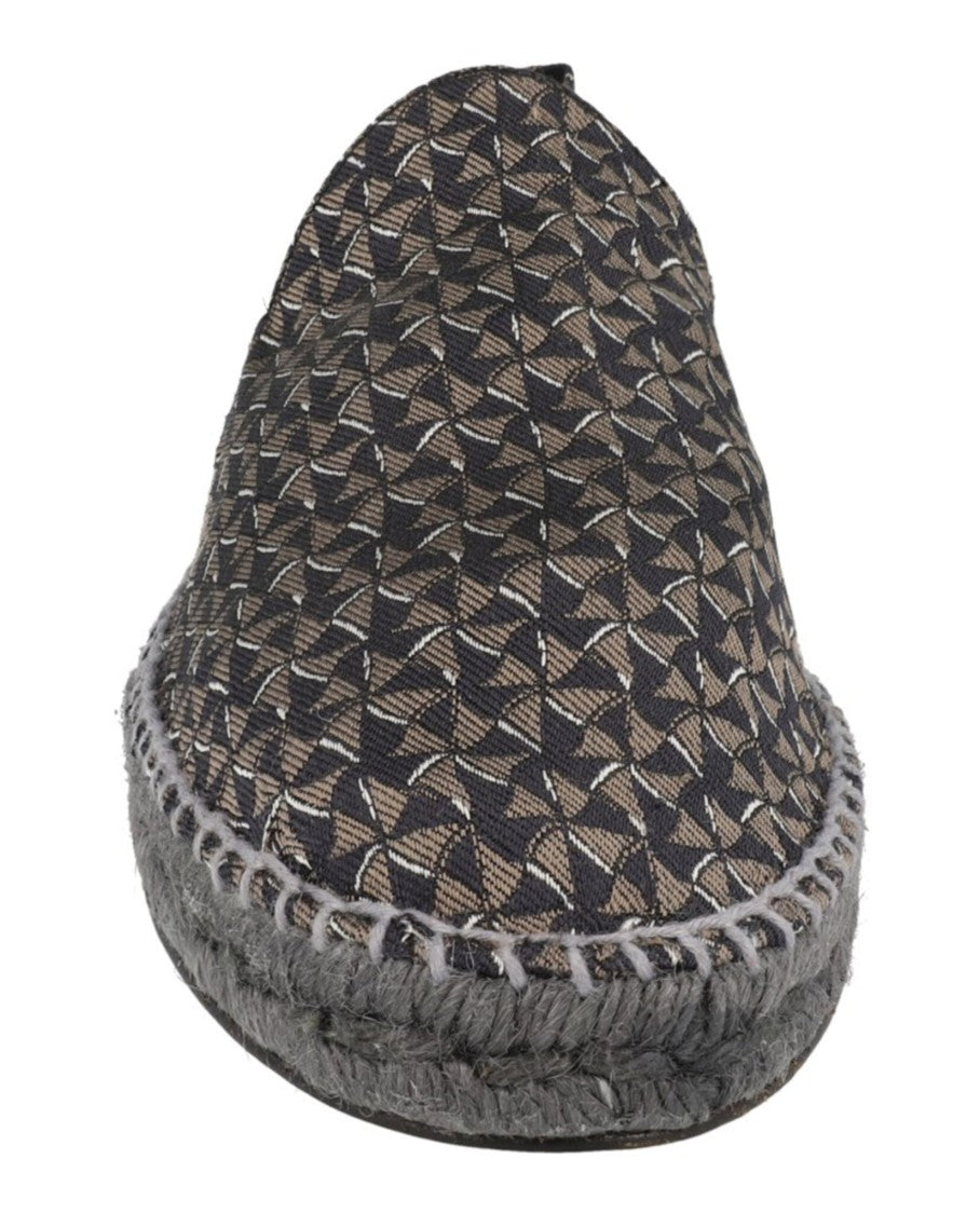 Brioni Patterned Slip-On Espadrilles With Block Heel And Embroidered Logo