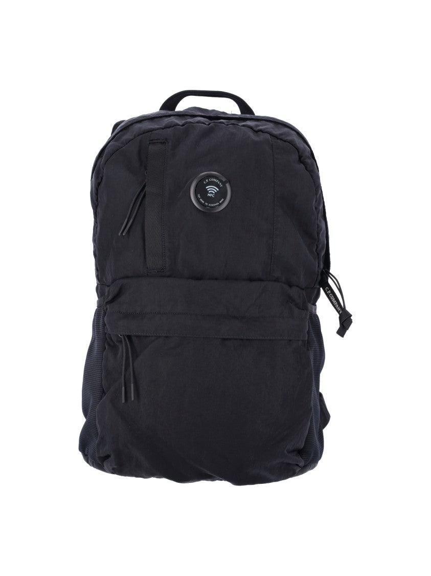 C.P. Company Black Backpack With Spacious Compartment And Padded Straps