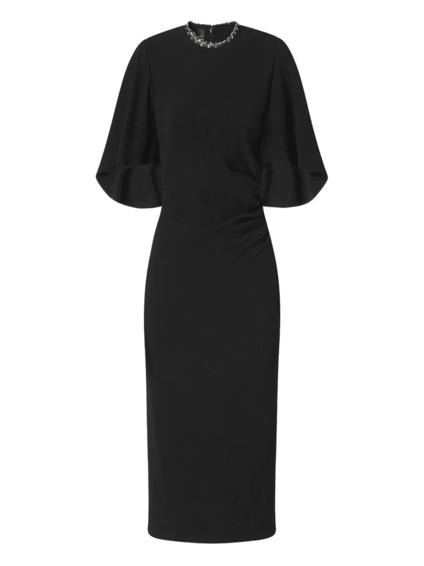 Pinko Knee-Length Black Dress With Flutter Sleeves