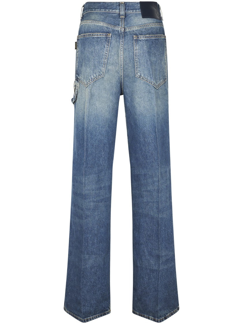 Haikure Medium Blue Wash High-Waist Wide-Leg Jeans