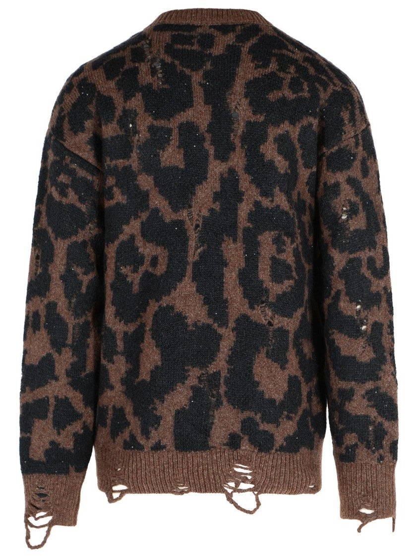 Laneus Two-Tone Merino Wool Blend Sweater