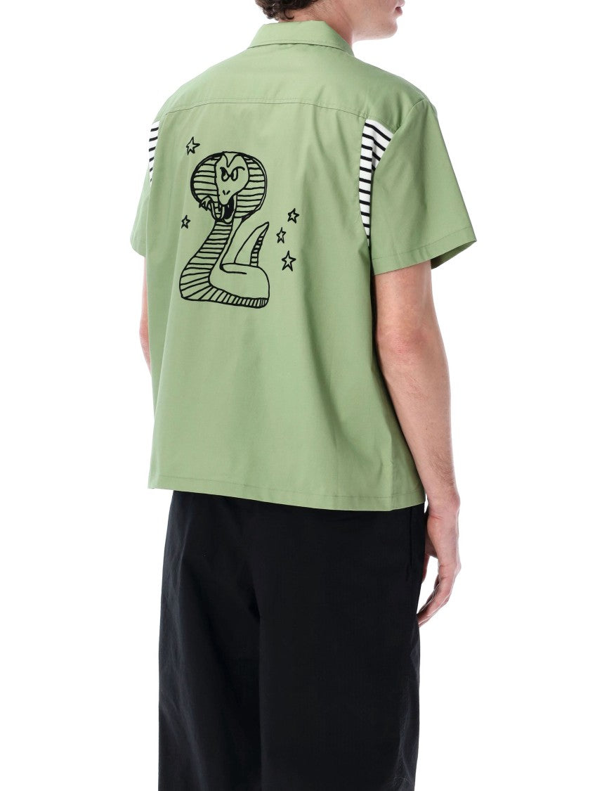 Brain Dead Cobra Flocked Bowling Shirt