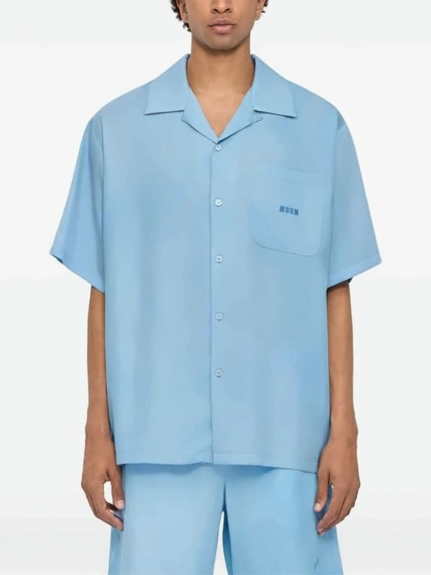 Msgm Relaxed Fit Short-Sleeve Shirt With Camp Collar