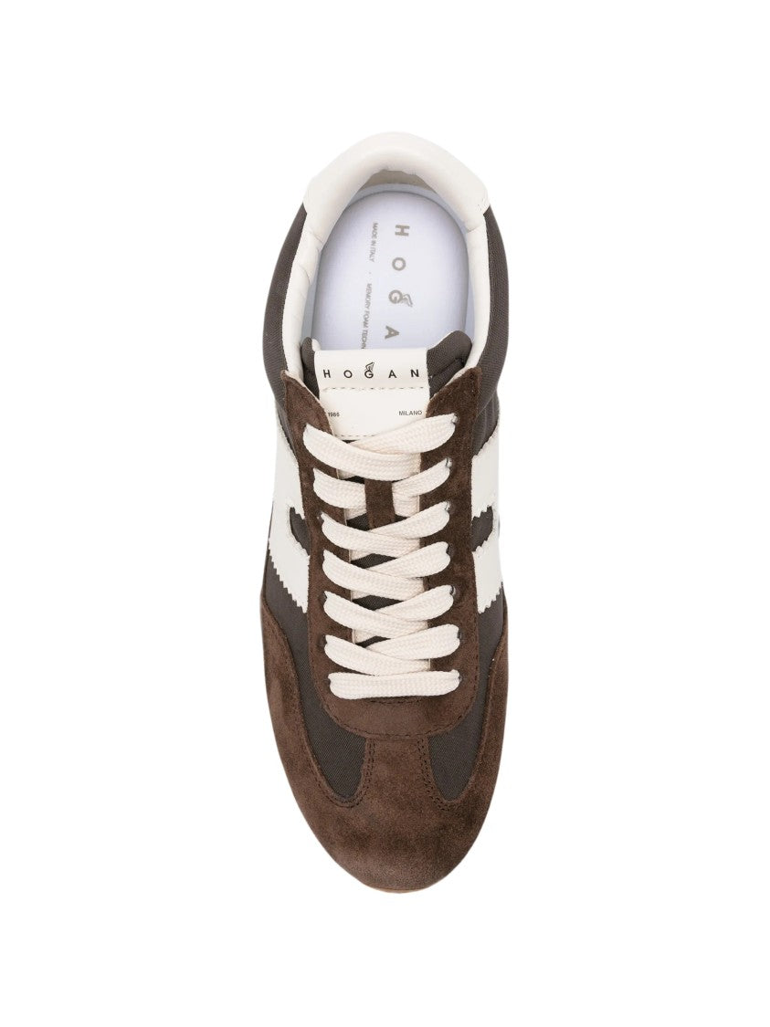 Hogan Scarpe Dark Brown Suede Sneakers
