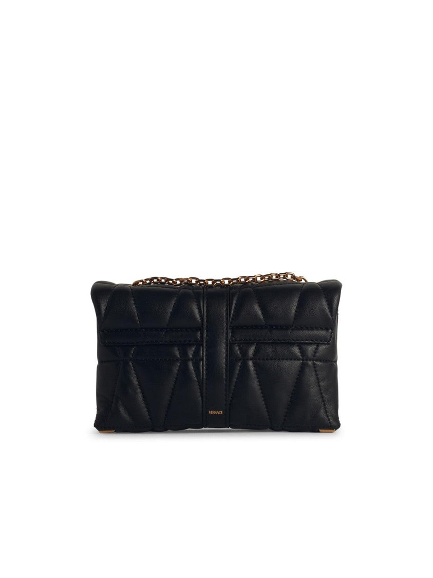 Versace 'Cleio' Small Black Leather Crossbody Bag