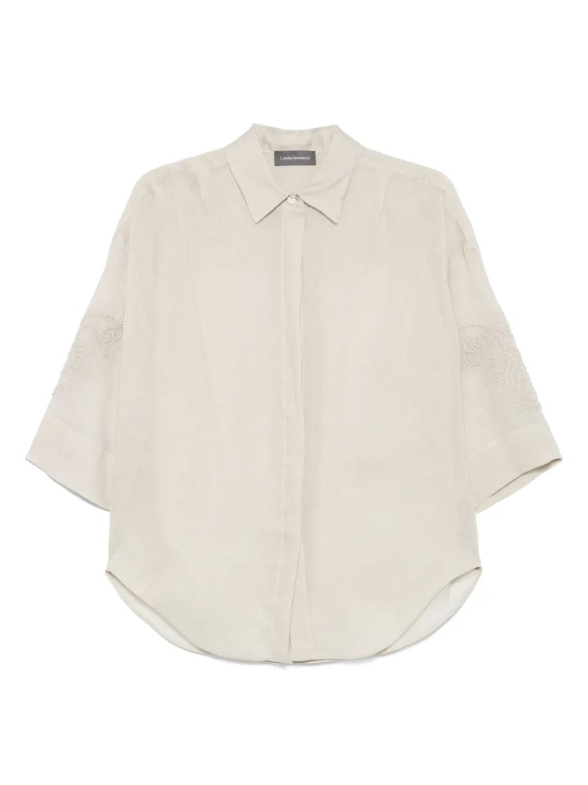 Lorena Antoniazzi Light Beige Embroidered Shirt