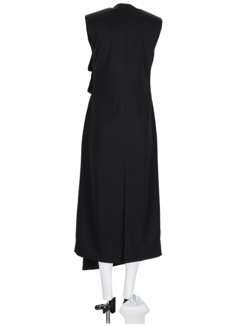 Bottega Veneta Midi Dress With Knot Details In Premium Wool