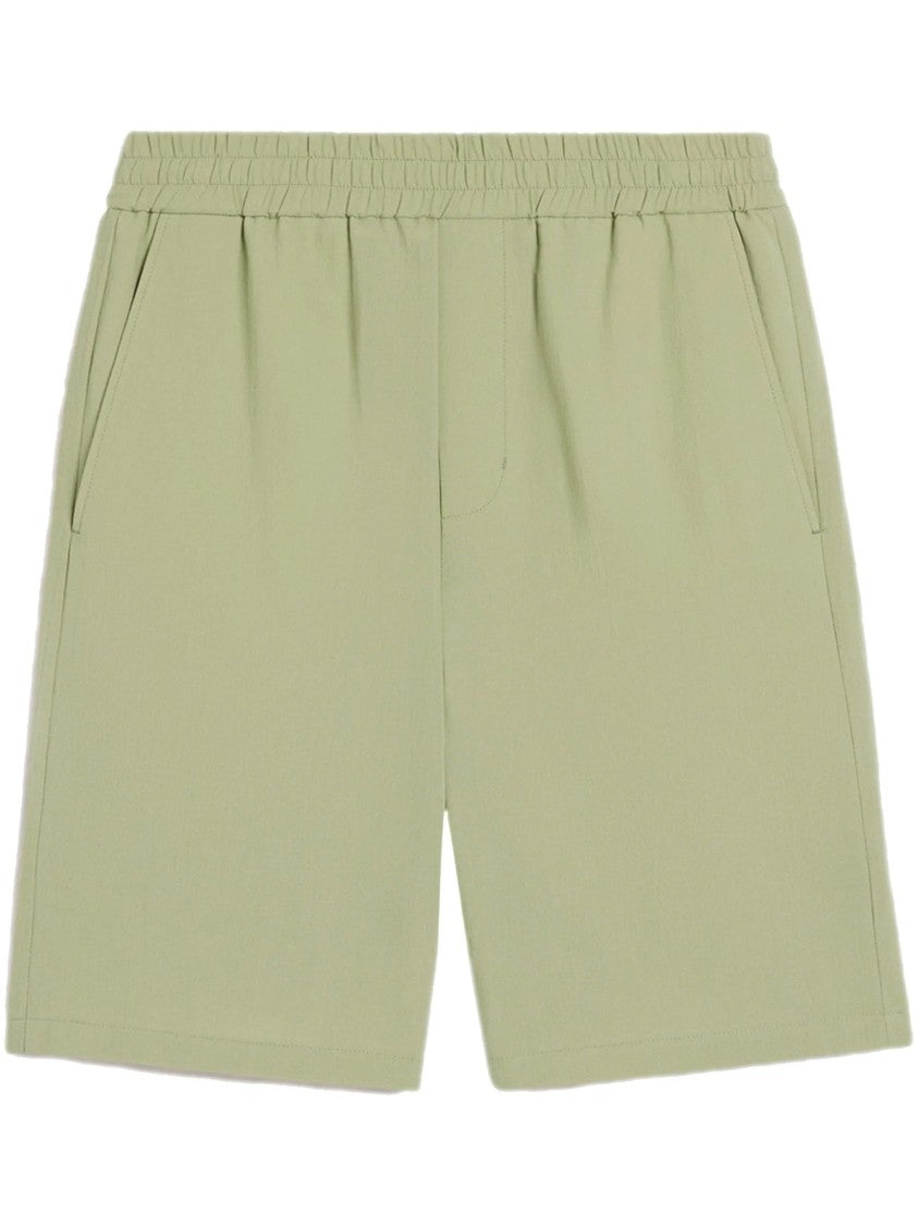 Ami Paris Relaxed Fit Beige Shorts