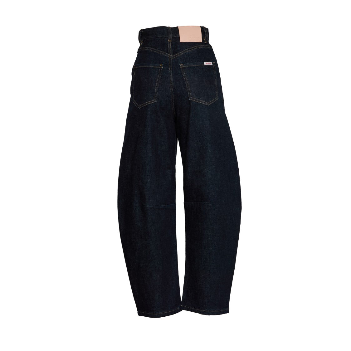 Self-Portrait High-Waisted Indigo Barrel Leg Jeans