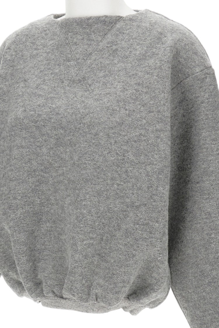 Tanaka Textured 100% Wool Boxy Sweatshirt With Dropped Shoulders