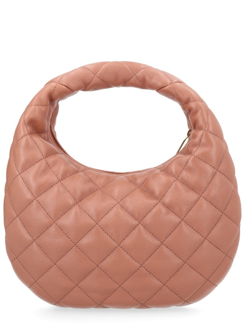 Saint Laurent Crescent-Shaped Quilted Handbag With Metallic Emblem