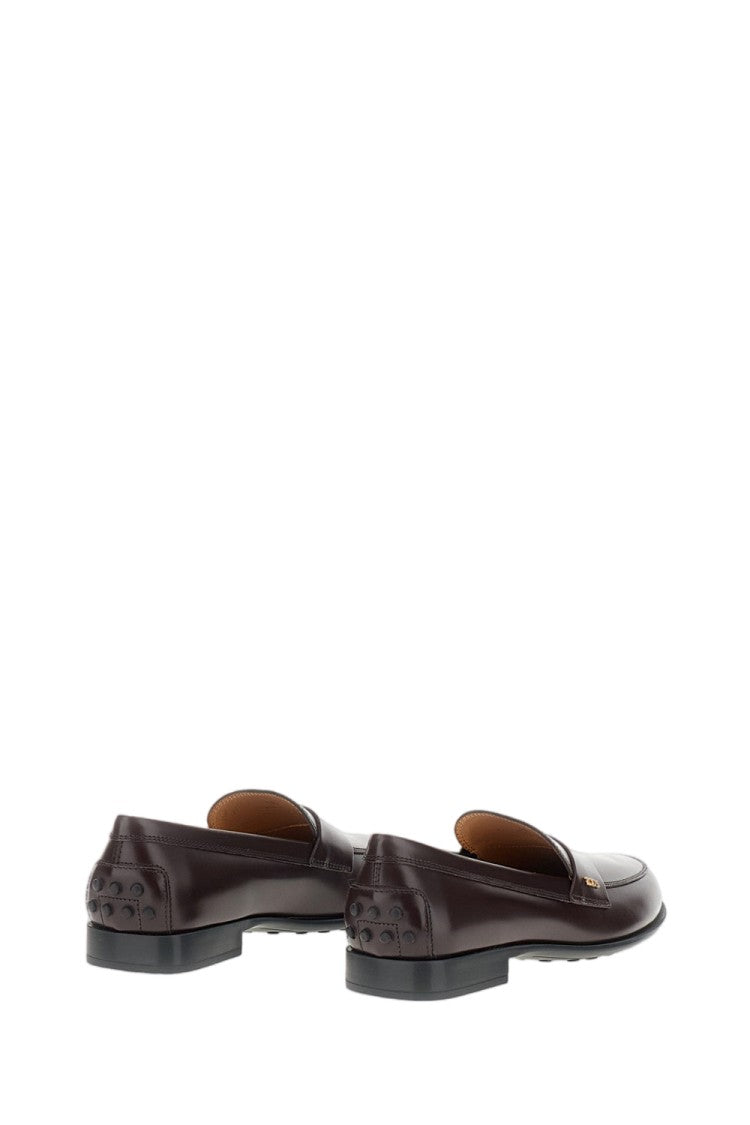 Tod's Brown Brushed Leather Pebble Loafers