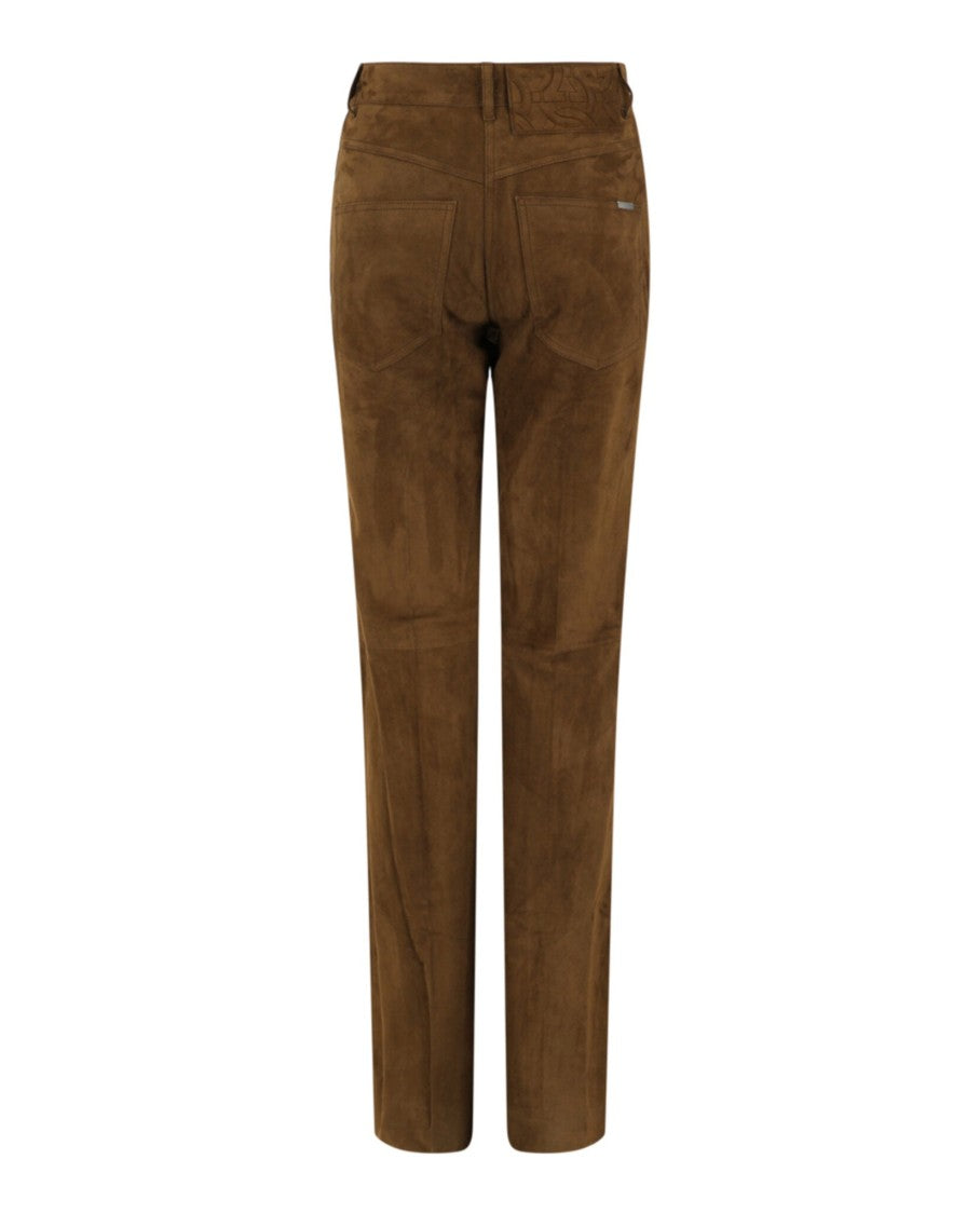 Ferragamo Suede Flared Pants