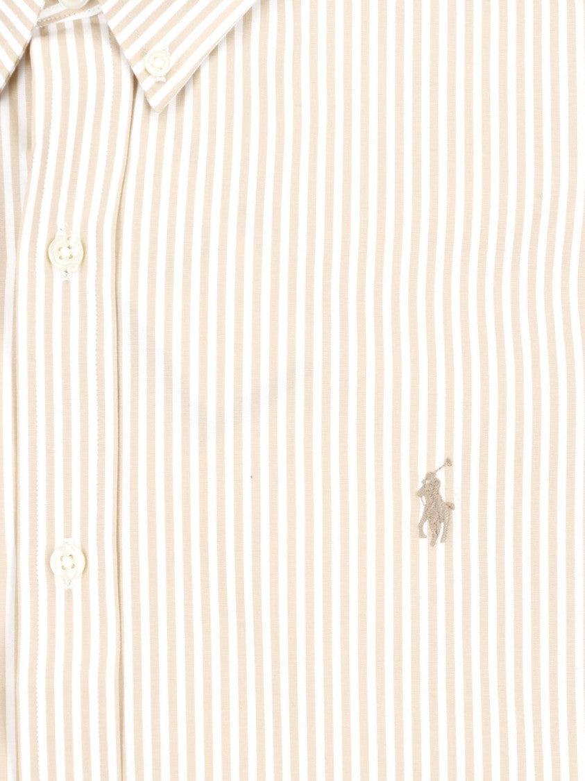 Polo Ralph Lauren Cream Striped Stretch Cotton Shirt