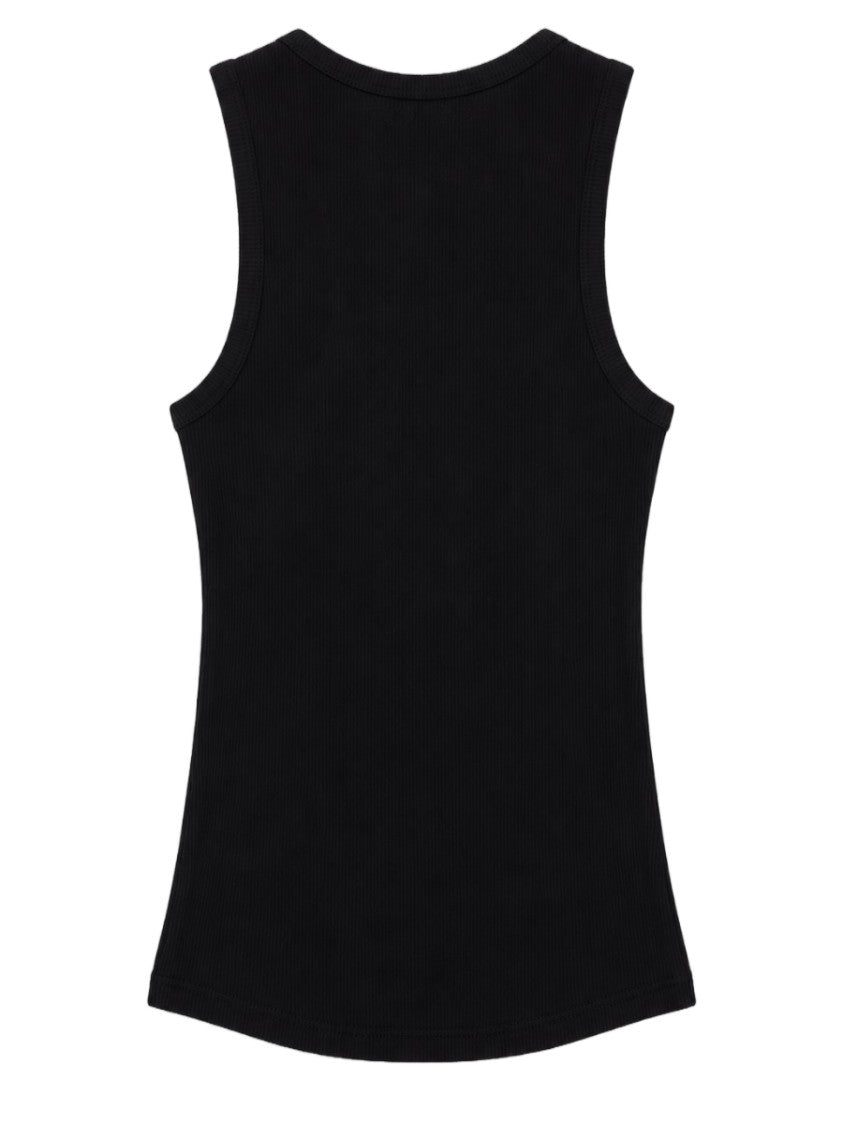 Vivienne Westwood Black Fitted Ribbed Viscose-Blend Vest