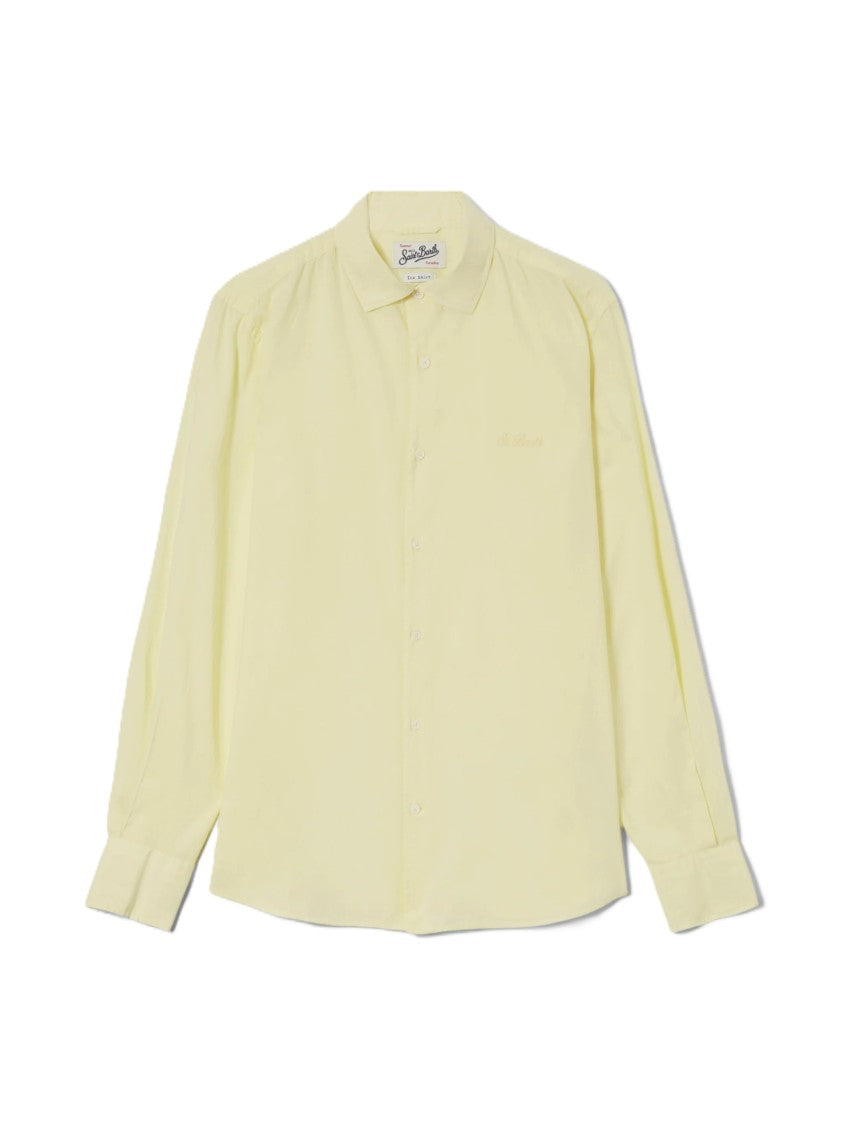 Mc2 Saint Barth Yellow Voile Cotton Casual Shirt