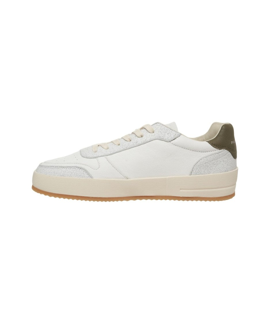 Philippe Model Textured Leather Sneakers With Triangular Logo