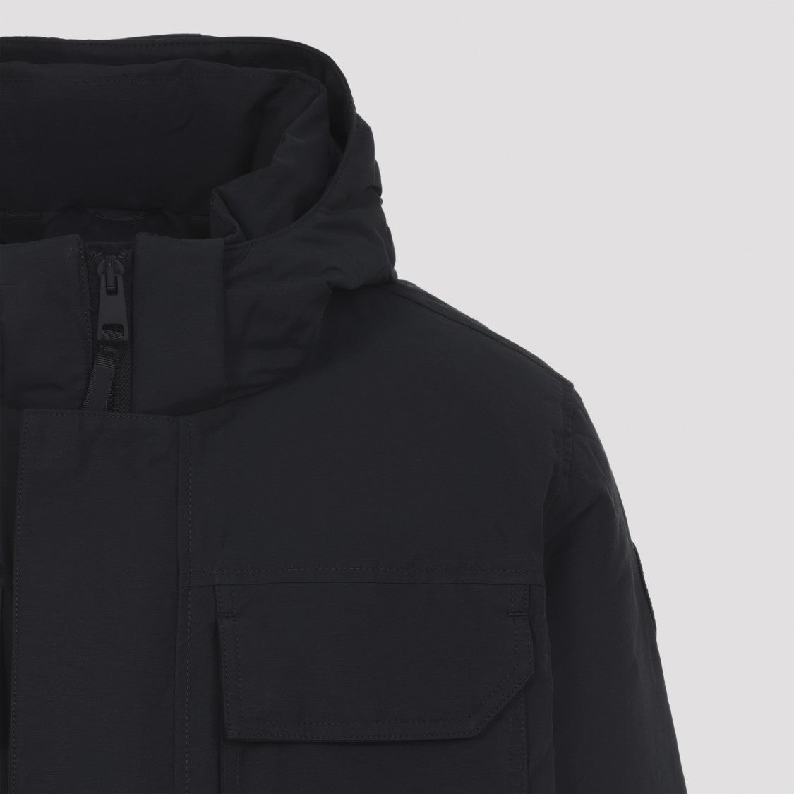 Canada Goose Padded Black Cotton Maitland Parka With Concealed Zipper