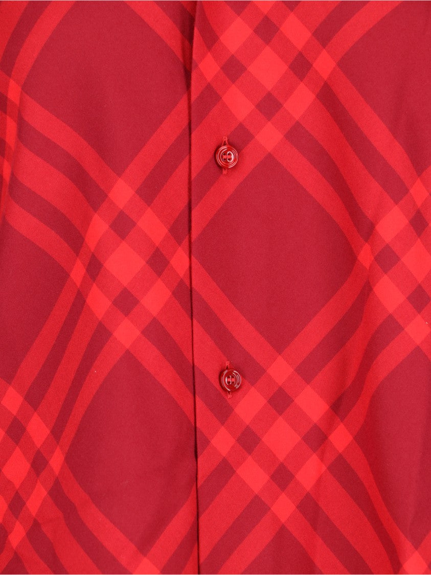Burberry "Check" Logo Shirt – Red