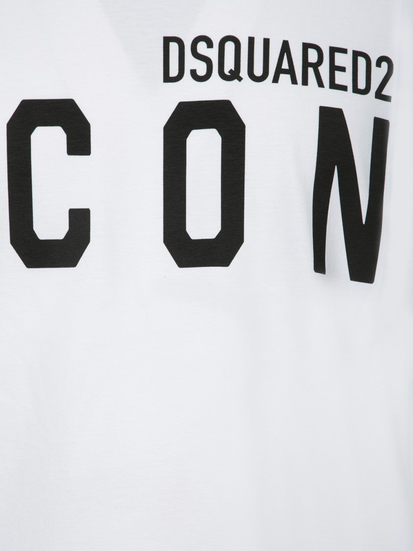 Dsquared2 Relaxed-Fit White T-Shirt With Bold Logo Print