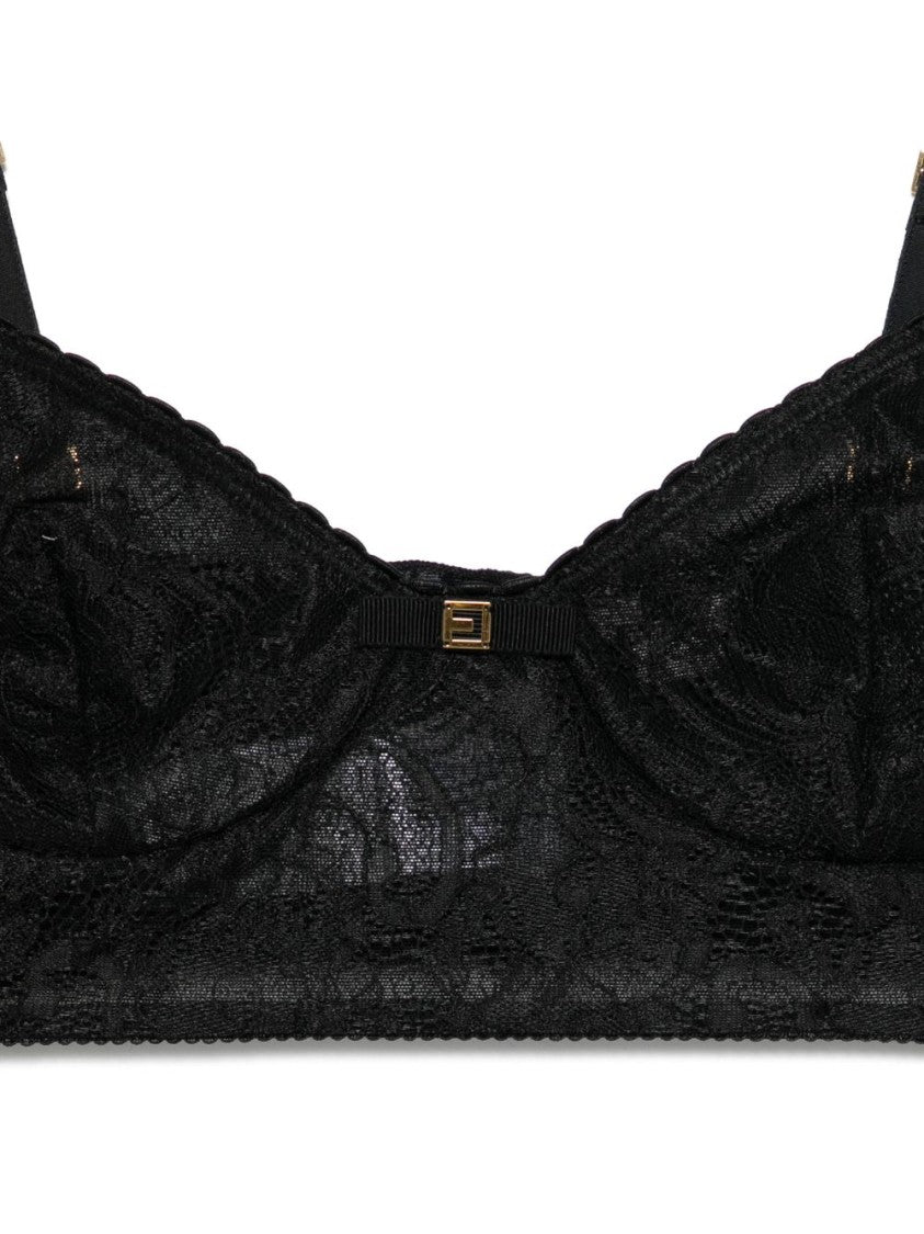 Elisabetta Franchi Structured Lace-Detail Black Elisabetta Franchi Top